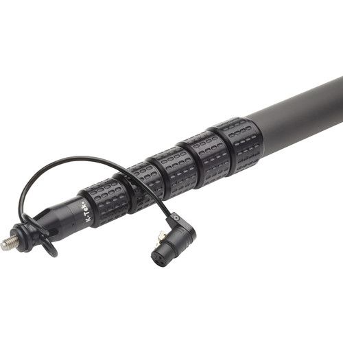  K-Tek KP9CCR 9' KlassicPro Graphite 6-Section Boompole with Internal XLR Coiled Cable, Side Exit