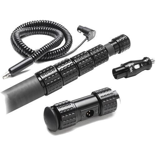  K-Tek KP10VCCR Mighty Boom 5-Section Graphite Boompole with Coiled Cable and XLR Side Exit (10.3')