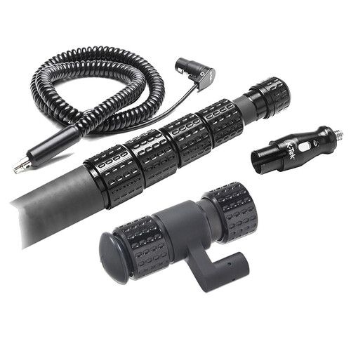  K-Tek KP18VTA Mighty Boom 5-Section Graphite Boompole with Coiled Cable & Transmitter Adapter (18.3')