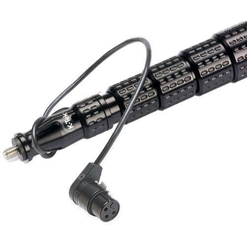  K-Tek KP18VCCR Mighty Boom 5-Section Graphite Boompole with Coiled Cable and XLR Side Exit (18.3')