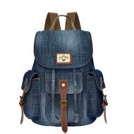 K-mover Womens And Girls Denim Backpack School Bag Travel Bag Shoulder Bag (Blue)