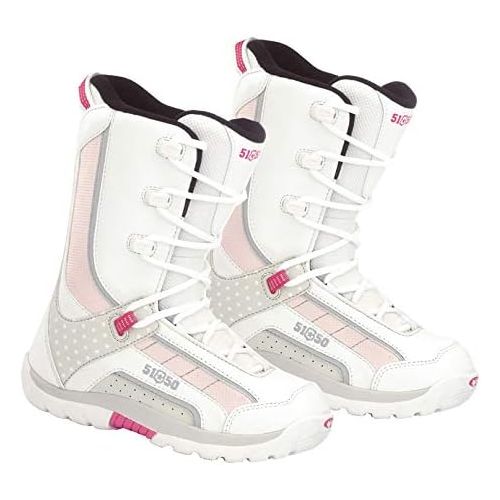  K2 5150 Brigade White Pink Star Womens Girls Snowboard Boots Sizes 5 W 6 G