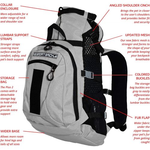  K9 Sport Sack AIR Plus | Dog Carrier Backpack for Small and Medium Pets | Front Facing Adjustable Pack with Storage Bag | Fully Ventilated | Veterinarian Approved