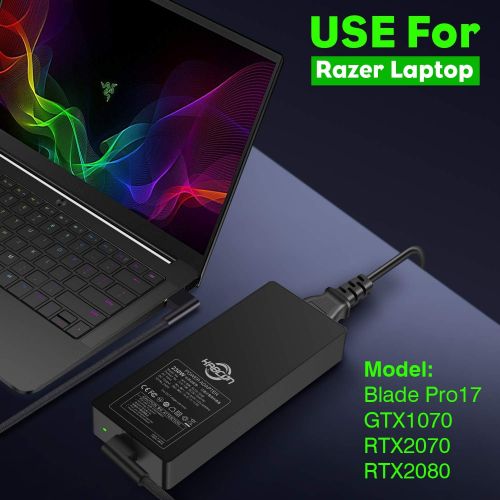  KABCON Razer Blade Charger, 230W 19.5V 11.8A Laptop AC Adapter Power Supply for Razer Blade Pro 17 and Razer Blade 15 Model GTX1060/GTX1070/RTX2070/RTX2080