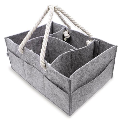  KAD Baby Diaper Caddy Organizer | Large Portable Car Basket for Toys Wipes Diapers | Newborn Storage Bin Changing Table | Baby Shower Gift for Boy Girl | Baby Registry Must Haves | Nur