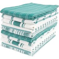 KAF Home Assorted Flat Kitchen Towels | Set of 10 Dish Towels, 100% Cotton - 18 x 28 inches | Ultra Absorbent Soft Kitchen Tea Towels | Perfect for Cooking, Cleaning, and Drying Hands (Teal)