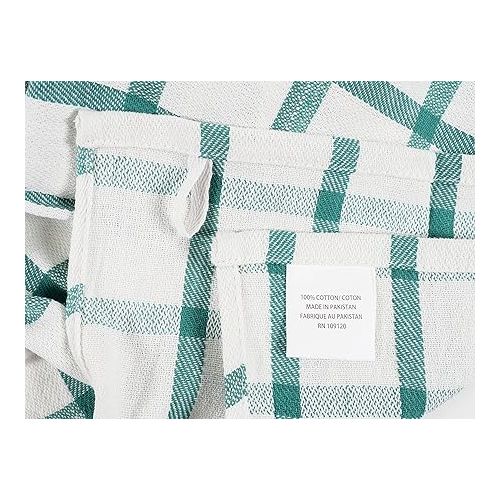  KAF Home Assorted Flat Kitchen Towels | Set of 10 Dish Towels, 100% Cotton - 18 x 28 inches | Ultra Absorbent Soft Kitchen Tea Towels | Perfect for Cooking, Cleaning, and Drying Hands (Teal)