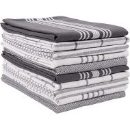 KAF Home Soho Kitchen Dish Towel Set of 10 | 18 x 28 Inch Tea Towels | Soft and Absorbent Mixed Set of Flat Towels (Charcoal)