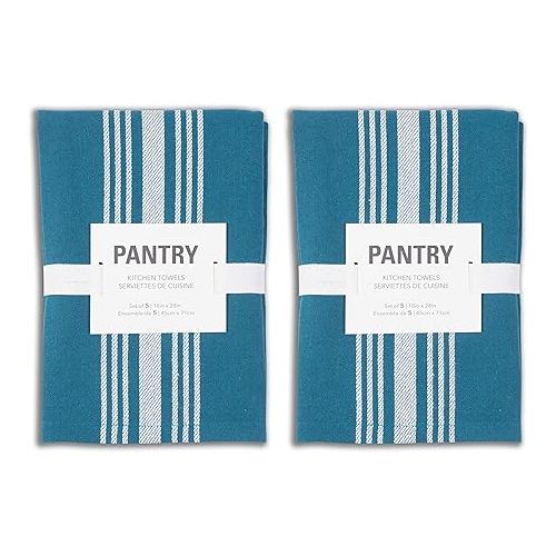  KAF Home Soho Kitchen Dish Towel Set of 10 | 18 x 28 Inch Tea Towels | Soft and Absorbent Mixed Set of Flat Towels (Teal)