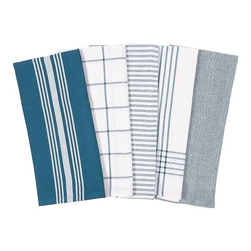  KAF Home Soho Kitchen Dish Towel Set of 10 | 18 x 28 Inch Tea Towels | Soft and Absorbent Mixed Set of Flat Towels (Teal)