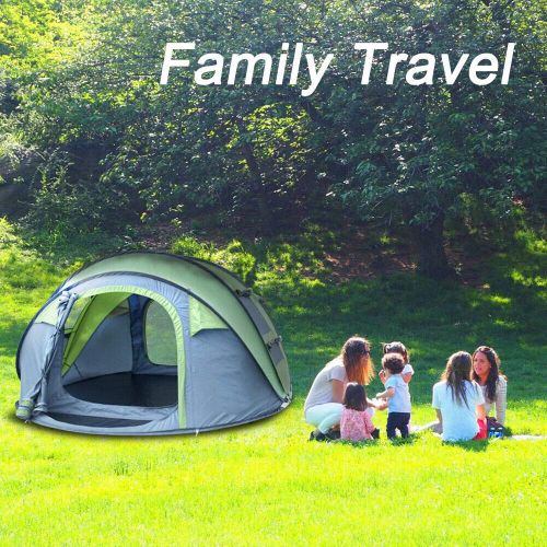  KAIDEE Portable Instant Pop Up Tent for Family Travel Beach Automatic Waterproof Easy Persons for Camping Hiking Canopy with Carry Bag Outdoor 4 Person 114.17x78.74x51.18inches