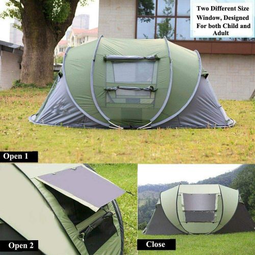  KAIDEE Portable Instant Pop Up Tent for Family Travel Beach Automatic Waterproof Easy Persons for Camping Hiking Canopy with Carry Bag Outdoor 4 Person 114.17x78.74x51.18inches