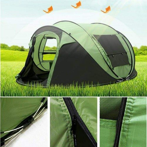 KAIDEE Portable Instant Pop Up Tent for Family Travel Beach Automatic Waterproof Easy Persons for Camping Hiking Canopy with Carry Bag Outdoor 4 Person 114.17x78.74x51.18inches