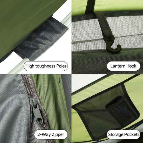  KAIDEE Portable Instant Pop Up Tent for Family Travel Beach Automatic Waterproof Easy Persons for Camping Hiking Canopy with Carry Bag Outdoor 4 Person 114.17x78.74x51.18inches