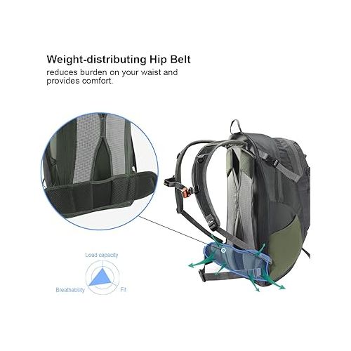  KAILAS Q-WIND II 28L Hiking Daypack with Rain Cover for Men Women Waterproof Lightweight Backpack Travel Outdoor