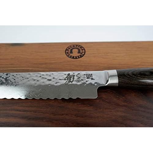  [아마존베스트]KAI/Palatina Werkstatt KAI Shun Premier Tim Malzer Gift Set TDM-1705 Ultra Sharp Japanese Knife / Bread Knife Made of Damascus Steel + Large and Robust Barrel Wood Board 30 x 18 cm