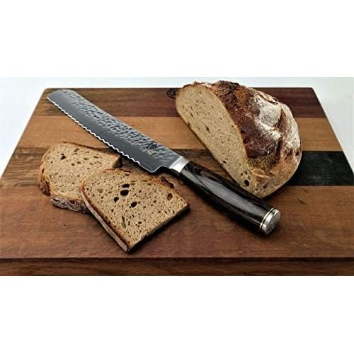  [아마존베스트]KAI/Palatina Werkstatt KAI Shun Premier Tim Malzer Gift Set TDM-1705 Ultra Sharp Japanese Knife / Bread Knife Made of Damascus Steel + Large and Robust Barrel Wood Board 30 x 18 cm