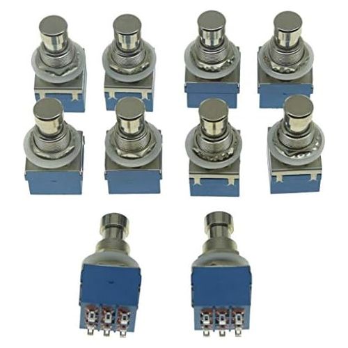 KAISH Pack of 10 Box Stomp 9 Pins 3PDT Guitar Effect Pedal Switch Push Button Foot Switch True Bypass Blue