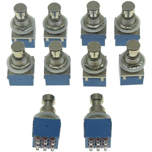  KAISH Pack of 10 Box Stomp 9 Pins 3PDT Guitar Effect Pedal Switch Push Button Foot Switch True Bypass Blue