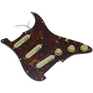 KAISH Vintage Tortoise Loaded Electric Guitar Pickguard Prewired Pickguard with Wilkinson Pickups for Fender Strat Made In USA or Mexico