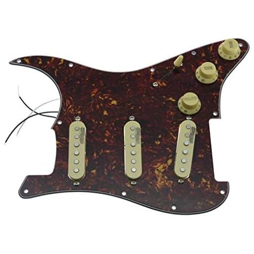  KAISH Vintage Tortoise Loaded Electric Guitar Pickguard Prewired Pickguard with Wilkinson Pickups for Fender Strat Made In USA or Mexico