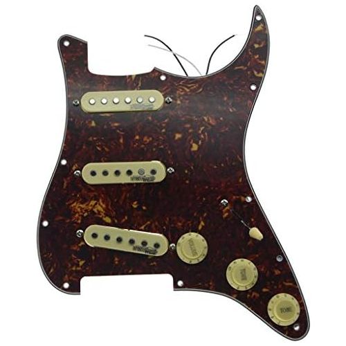  KAISH Vintage Tortoise Loaded Electric Guitar Pickguard Prewired Pickguard with Wilkinson Pickups for Fender Strat Made In USA or Mexico