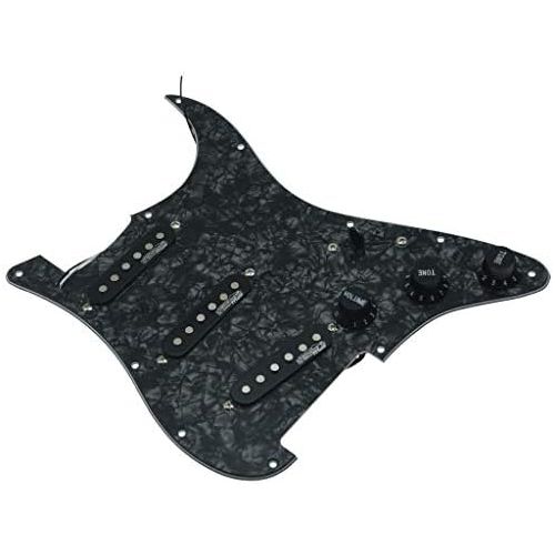  KAISH Black Pearl Loaded Electric Guitar Pickguard Prewired Pickguard with Wilkinson Pickups for Fender Strat Made In USA or Mexico