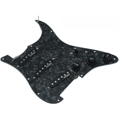  KAISH Black Pearl Loaded Electric Guitar Pickguard Prewired Pickguard with Wilkinson Pickups for Fender Strat Made In USA or Mexico