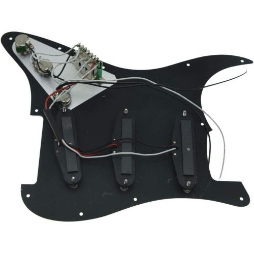  KAISH Black Pearl Loaded Electric Guitar Pickguard Prewired Pickguard with Wilkinson Pickups for Fender Strat Made In USA or Mexico