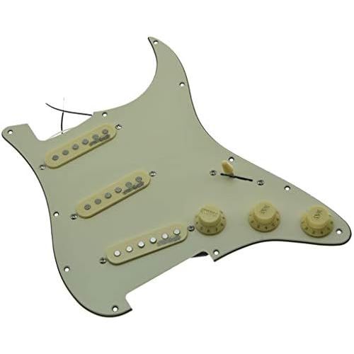  KAISH Aged White Loaded Electric Guitar Pickguard Prewired Pickguard with Wilkinson Pickups for Fender Strat Made In USA or Mexico