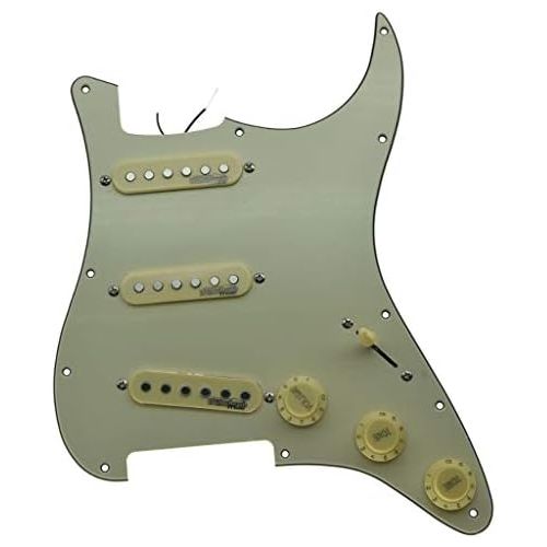  KAISH Aged White Loaded Electric Guitar Pickguard Prewired Pickguard with Wilkinson Pickups for Fender Strat Made In USA or Mexico