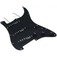 KAISH Black 3Ply Loaded Electric Guitar Pickguard Prewired Pickguard with Wilkinson Pickups for Fender Strat Made In USA or Mexico