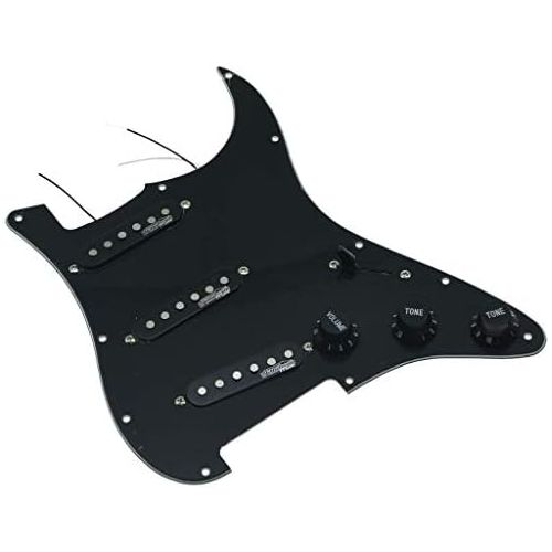  KAISH Black 3Ply Loaded Electric Guitar Pickguard Prewired Pickguard with Wilkinson Pickups for Fender Strat Made In USA or Mexico