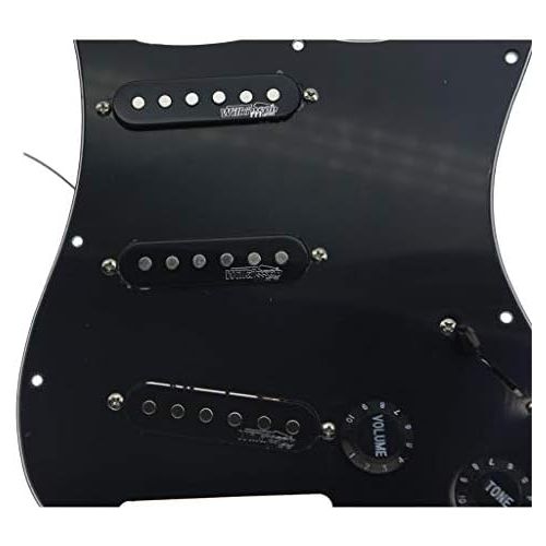  KAISH Black 3Ply Loaded Electric Guitar Pickguard Prewired Pickguard with Wilkinson Pickups for Fender Strat Made In USA or Mexico