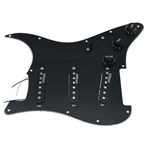  KAISH Black 3Ply Loaded Electric Guitar Pickguard Prewired Pickguard with Wilkinson Pickups for Fender Strat Made In USA or Mexico