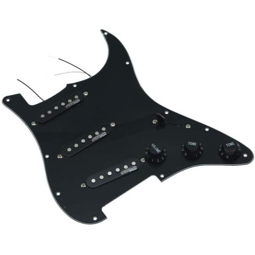  KAISH Black 3Ply Loaded Electric Guitar Pickguard Prewired Pickguard with Wilkinson Pickups for Fender Strat Made In USA or Mexico