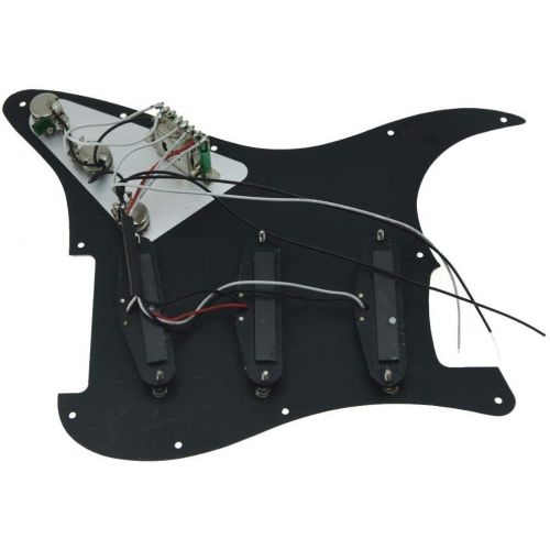  KAISH Black 3Ply Loaded Electric Guitar Pickguard Prewired Pickguard with Wilkinson Pickups for Fender Strat Made In USA or Mexico