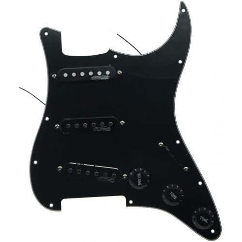  KAISH Black 3Ply Loaded Electric Guitar Pickguard Prewired Pickguard with Wilkinson Pickups for Fender Strat Made In USA or Mexico