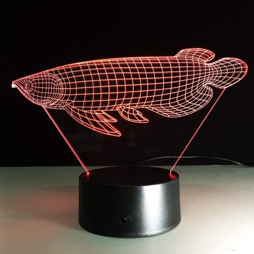  KAIYED 3D Night Light Fish 3D Led Lamp USB Night Light with Remote Touch Table Lamp 3D Illusion Led Atmosphere Mood Lamp
