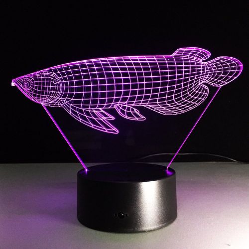  KAIYED 3D Night Light Fish 3D Led Lamp USB Night Light with Remote Touch Table Lamp 3D Illusion Led Atmosphere Mood Lamp