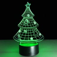 KAIYED 3D Night Light Christmas Tree Led 3D Night Light USB Led 3D Lamp 7 Colors Changing Mood Atmosphere Lamp Christmas Party Decoration Gift