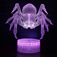 KAIYED Decorative Table Lamp Spider Theme 3D Lamp Led Night Light 7 Color Change Touch Mood Lamp Christmas Present