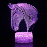 KAIYED Decorative Table Lamp Horse Head Theme 3D Lamp Led Night Light 7 Color Change Touch Mood Lamp Christmas Present