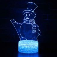 KAIYED Decorative Table Lamp Snowman 3 Theme 3D Lamp Led Night Light 7 Color Change Touch Mood Lamp Christmas Present
