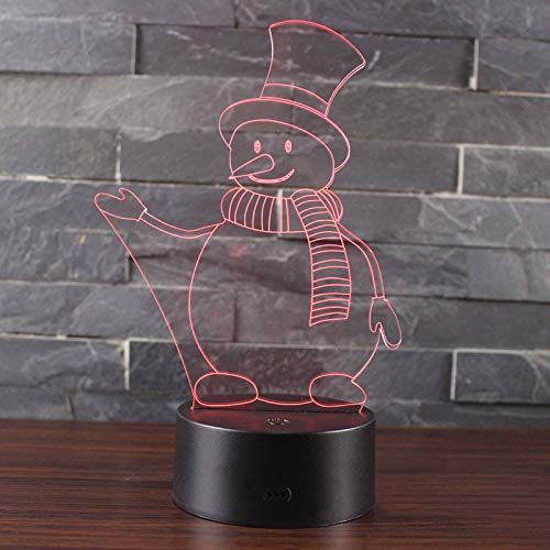  KAIYED Decorative Table Lamp Snowman 3 Theme 3D Lamp Led Night Light 7 Color Change Touch Mood Lamp Christmas Present