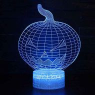 KAIYED Decorative Table Lamp Pumpkin Theme 3D Lamp Led Night Light 7 Color Change Touch Mood Lamp Christmas Present