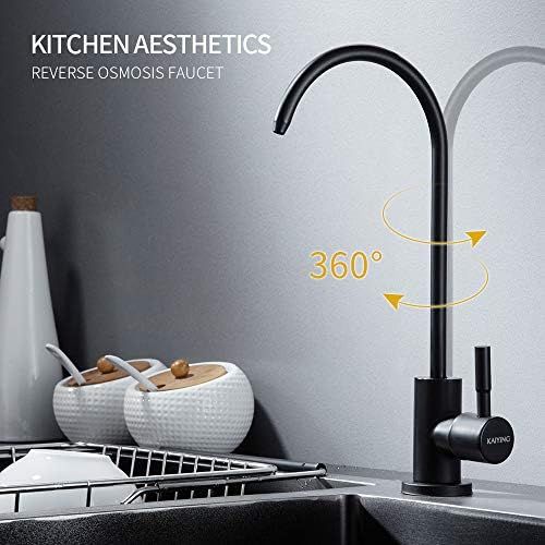  KAIYING RO Water Faucet, Lead-Free Pur Water Filter Faucet for most Reverse Osmosis Units, Kitchen Bar Sink Drinking Water Purifier Faucet, SUS304 Stainless Steel, Black