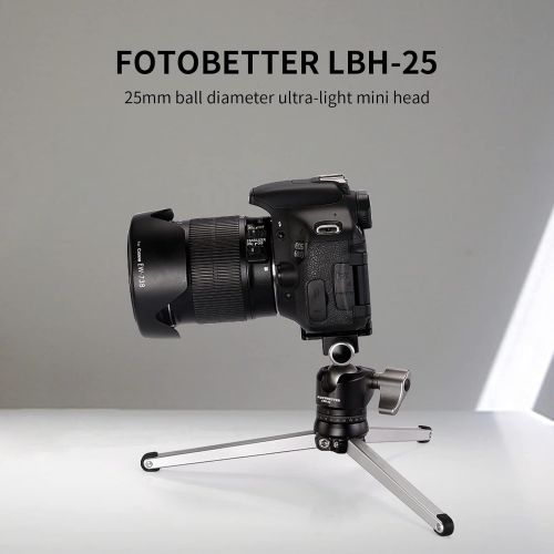  KAKAFOTO FOTOBETTER LBH-25 Mini Low Profile Tripod Ball Head Camera Mount with 1/4 Quick Release Plate for Camera Tripod Light Bracket Arca-Swiss RRS Sunwayfoto Sirui Benro Leofoto Compatib