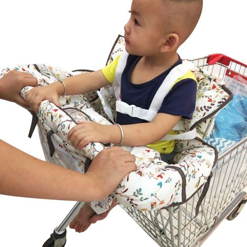  [아마존베스트]KAKIBLIN Portable Shopping Trolley Cover for Baby Toddler 2 in 1 Highchair Cover Universal Size Machine...