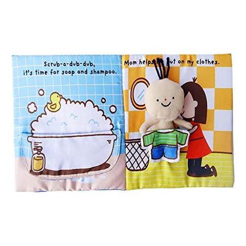  KAKIBLIN Baby Cloth Book, Non-Toxic Fabric Book for Baby, Soft Cloth Book First Year, 3D Design Crinkly Book for Baby, Perfect Shower Toys for Babies, Toddlers, Early Learning Educ